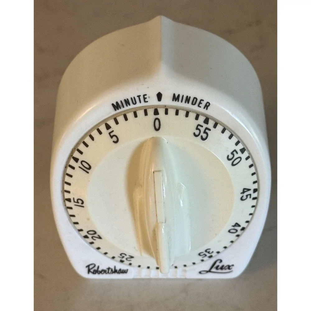 Robert Shaw Lux Minute Minder Kitchen Timer White Vintage WORKING!